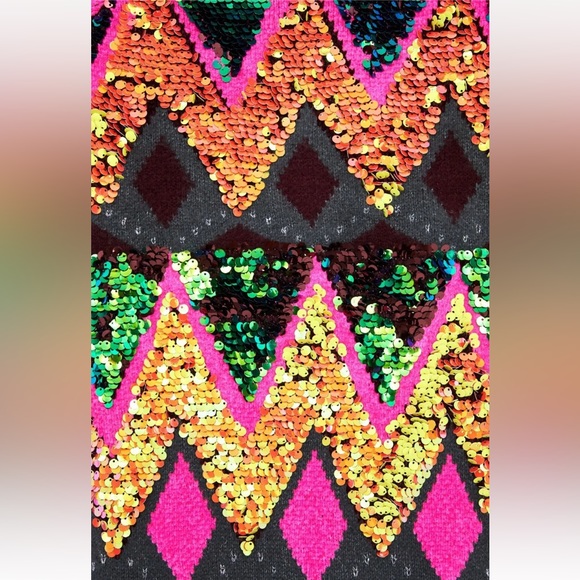 ZARA MULTICOLOR OVERSIZED SEQUIN SWEATER RARE MEDIUM M - Picture 14 of 16